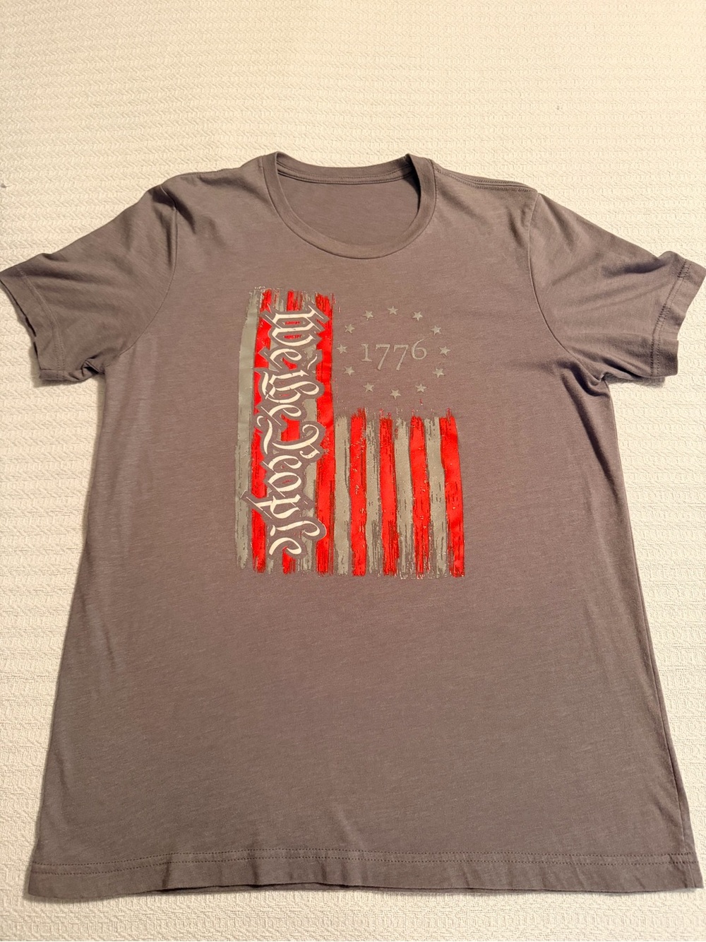 Men's Gray Patriotic Graphic T-Shirt - We The People: 1776 Design